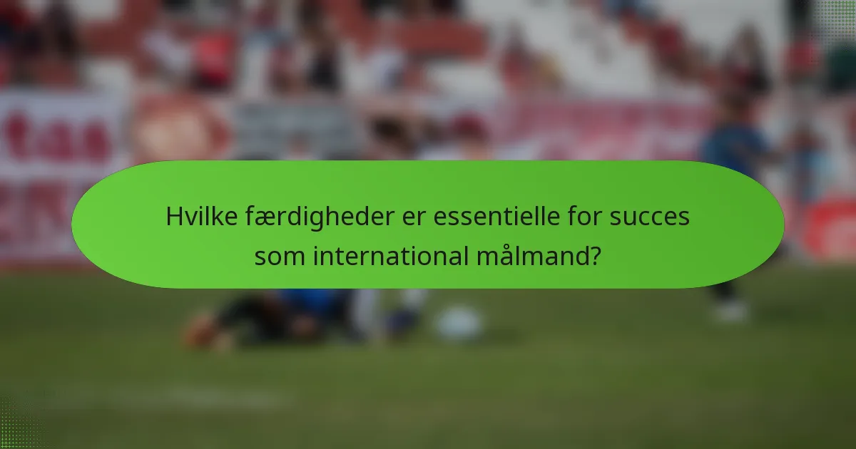 Hvilke færdigheder er essentielle for succes som international målmand?